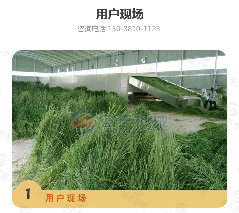 牧草網(wǎng)帶式烘干機(jī)用戶現(xiàn)場(chǎng)